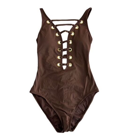 Bleu by Rod Beattie The Limited Edition Hole In One Swimsuit 4 Brown - Picture 5 of 10